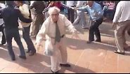 Funny old guy dancing