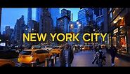 Relaxing Night Walk in NEW YORK 🗽 8th Avenue, MANHATTAN Tour NYC