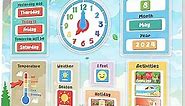 Magnetic Kids Calendar for Learning - Classroom, Preschool Magnet Calendar for Kids - Days of the Week Chart for Toddlers - Today, Monthly and Weather
