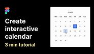 Interactive Calendar (Date Picker) in Figma