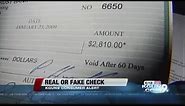 How to tell the difference between real and fake checks