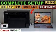 Canon Imageclass MF3010 Setup, Unboxing, Install Toner, Install Drivers In Win, Copy, Print & Scan !