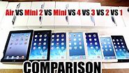 iPad Air VS Mini 2 VS Mini VS 4 VS 3 VS 2 VS 1 - Speed Comparison Test