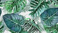 Feelyou Tropical Palm Leaf Upholstery Fabric by The Yard, Palm Tree Print Outdoor Fabric by The Yard, Hawaiian Summer Decorative Fabric for Upholstery and Home DIY Projects, 1 Yard, Green