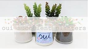 Faux Succulent Planters | Upcycle Oui Yogurt Jars
