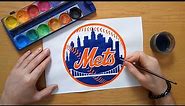 How to draw a New York Mets logo - MLB