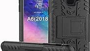 for Samsung Galaxy A6 Case, Galaxy A6 Phone Case, Dual Layer Shockproof Slim Protective with Kickstand Hard Phone Cover for Samsung Galaxy A6 2018 (Pink)