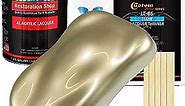 Restoration Shop - Champagne Gold Metallic Acrylic Lacquer Auto Paint - Complete Gallon Paint Kit with Slow Dry Thinner - Professional Gloss Automotive, Car, Truck, Guitar, Furniture Refinish Coating