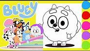 💙 Bluey Seesaw Episode - Pom Pom COLORING! Learning To Color with Markers | Season 2 | Disney Jr