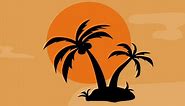 Download Animation of a moving coconut tree silhouette for free