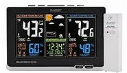 La Crosse Technology Advanced Weather Station with Full-Color LCD & Atomic Time - Monitor Indoor/Outdoor Conditions with Temperature Alerts and Humidity Readings with Transmission Range of 300 Feet