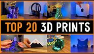 Top 20 COOL THINGS to 3D Print with Satisfying Timelapse