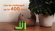 Amazon Basics 24-Pack Rechargeable AA NiMH High-Capacity Batteries, 2400 mAh, Recharge up to 400x Times, Pre-Charged