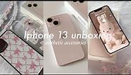iPhone 13 (pink) unboxing | aesthetic accessories 𐙚 ˚