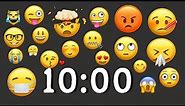 100 EMOJI ANIMATION :10 Minute Countdown Timer With Background Music