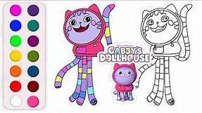 How to draw and color DJ. Catnip from Gabby's Dollhouse