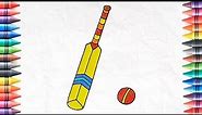 Bat ball ⚽ Drawing, Painting and Coloring for kids and toddlers | Draw Bat ball #batball #cricket