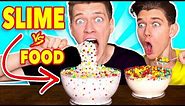 Making FOOD out of SLIME!!! Learn How To Make DIY Slime Food vs Real Edible Candy Food Challenge