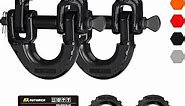 AUTORICH Safety Chain Connector Link, 1/2IN Tow Hitch Hammerlock Coupling Link, 2 Pack G80 Alloy Steel Tow Chain Connector, Quick Install & Remove, 12000 lbs Load Limit, Black