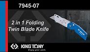 KING TONY-7945-07 2 in 1 Folding Twin Blade Knife