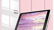 TiMOVO Compatible with iPad 6th/5th Generation Case (2018/2017), iPad Air 2/Air 1 Case (2014/2013) with Pencil Holder, Slim Protective Clear Transparent Back Case Cover for iPad 9.7 inch, Light Pink