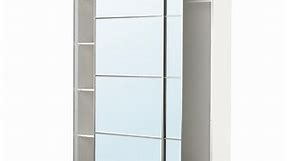 PAX / AULI wardrobe with sliding doors, white/mirror glass, 150x66x236 cm - IKEA