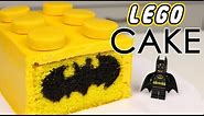 LEGO BATMAN CAKE with Chocolate Bat Symbol INSIDE!