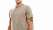 Polo Ralph Lauren central icon logo t-shirt in beige marl | ASOS