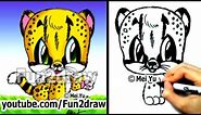 How to Draw Animals - How to Draw a Baby Cheetah - Cute Art - Fun2draw Online Cartoon Lessons