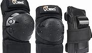 JBM Adult & Kids Knee Pads Elbow Pads Wrist Guards 3 in 1 Protective Gear Set for Skateboarding, Skating, Inline Skating, Roller Skating, Scooter, Biking and Multi-Sports