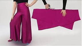 Only 1 Meter!🌺 Very Easy Palazzo Pants Cutting and Stitching SUPER METHOD