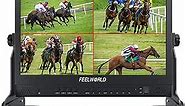 FEELWORLD ATEM156 15.6 Inch Live Streaming Broadcast Director Monitor for ATEM Mini Video Switcher Mixer Pro Studio Television Production with 4 HDMI Input Output Quad Split Display