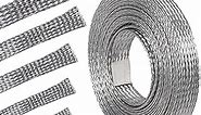 Tinned Copper Braid Metal Cable Shielding Sleeve Ground Straps EMI RFI ESD EMF Interference Wire Sheathing Flat Mesh (5/16 in Wide(0.20 in Dia)-28ft)