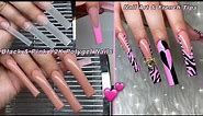 BLACK & PINK Y2K POLYGEL NAILS💕 EASY NAIL ART DESIGN & HOW TO FRENCH TIP | Nail Tutorial