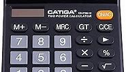 CATIGA 12 Digits Desktop Calculator with Large LCD Display and Sensitive Button, Dual Solar Power and Battery, Standard Function for Office, Home, School, CD-2786