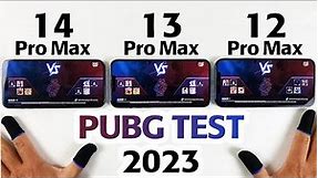 iPhone 14 Pro Max vs 13 Pro Max vs 12 Pro Max PUBG MOBILE TEST in 2023 - BEST iPhone FOR BGMI 2023