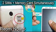 Xiaomi Redmi Note 5 - Dual sim & SD Card Simultaneously -How to use 2 Sims & SD Card in Redmi Note 5