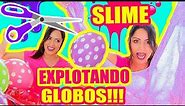 SLIME EXPLOTANDO GLOBOS! RETO Making Slime with BALLOON Challenge - SandraCiresArt