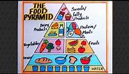 Food Pyramid Drawing / Food Pyramid Nutrition Drawing/Food Pyramid Explanation Chart Drawing