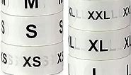 6 Sizes, 1800 PCS Clothing Size Stickers - 3/4" Round Circle Dot Clothing Size Labels Tags (XS, S, M, L, XL, XXL) - Fabric Friendly Adhesive for Retail, T Shirt, Clothing, Shoe [300 Stickers per Roll]