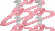 50 Pieces Cute Heart Hangers with 360 Degree Swivel Hook Heavy Duty Clothes Hanger Adult Coat Hangers for Jackets, Pants, Shirts, Suit, Dress Room Closet Decor(Pink,Plastic)