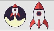 How To Draw a Rocket Spaceship in Adobe Illustrator 🚀