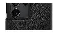 OtterBox Galaxy S23 Ultra Strada Series Case - SHADOW (Black), card holder, genuine leather, pocket-friendly, folio case