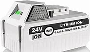 6.0Ah 24V Replacement Li-ion Battery for Snow Joe + Sun Joe iON+ 24V Series Cordless Power Tools, Compatible with Snow Joe 24VBAT-LTX 24VBAT-LTW 24VBAT-LTE 24VBAT 24V-X2-SB18 24VBAT-XR