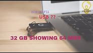 How to fix your usb (32gb usb showing 64mb) : Usb fixed
