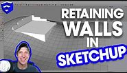 Modeling a RETAINING WALL IN TERRAIN in SketchUp
