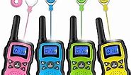 Wishouse Walkie Talkies for Kids 4 Pack,Family Walky Talky Adults Childrens Radio Long Range,Outdoor Camping Fun Toys Birthday Present Xmas Gifts for 3 4 5 6 7 8 9 10 Year Old Girls Boys (No Battery)