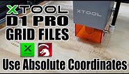 xTool D1 Pro Grid Files | Use Absolute Coordinates | Lightburn | xTool Creative Space