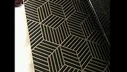 MicPolo17.7 X78 Black Peel and Stick Wallpaper Geometric Hexagon Stripe Black and Gold Wallpaper Removable Contact Paper Self Adhesive Wallpaperfor WallCovering Shelf Drawer Liner Countertop