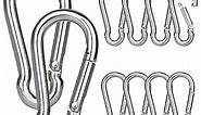 Snap Hooks, 10 PCS Stainless Steel Carabiner M4 1.6 Inch Heavy Duty Spring Snap Hook D Ring Locking Carabiners for Keys Swing Set Outdoor Sports - 88 lbs Capacity